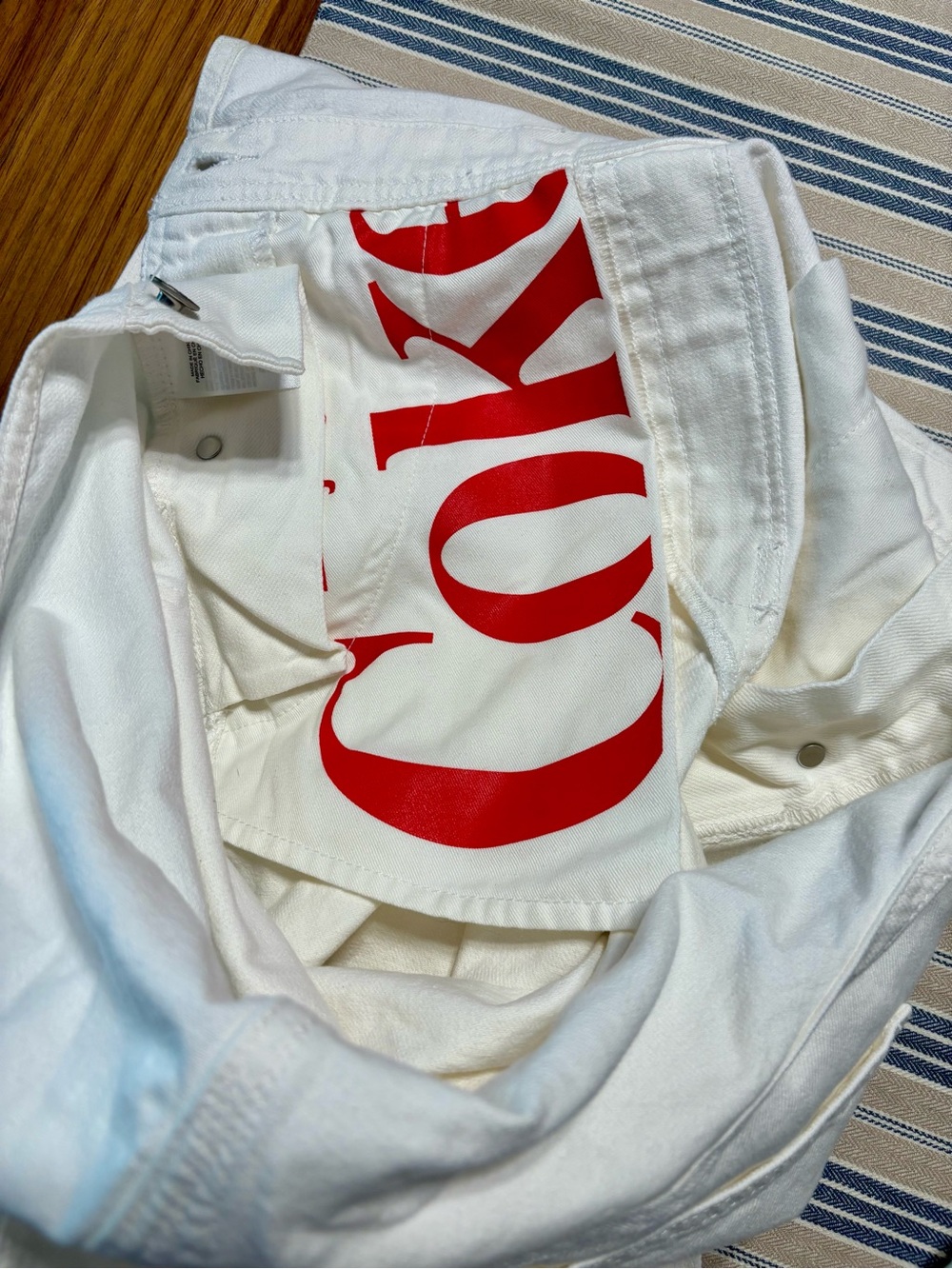 Lucky Brand size small Coca Cola White Denim Overalls - Picture 6 of 7